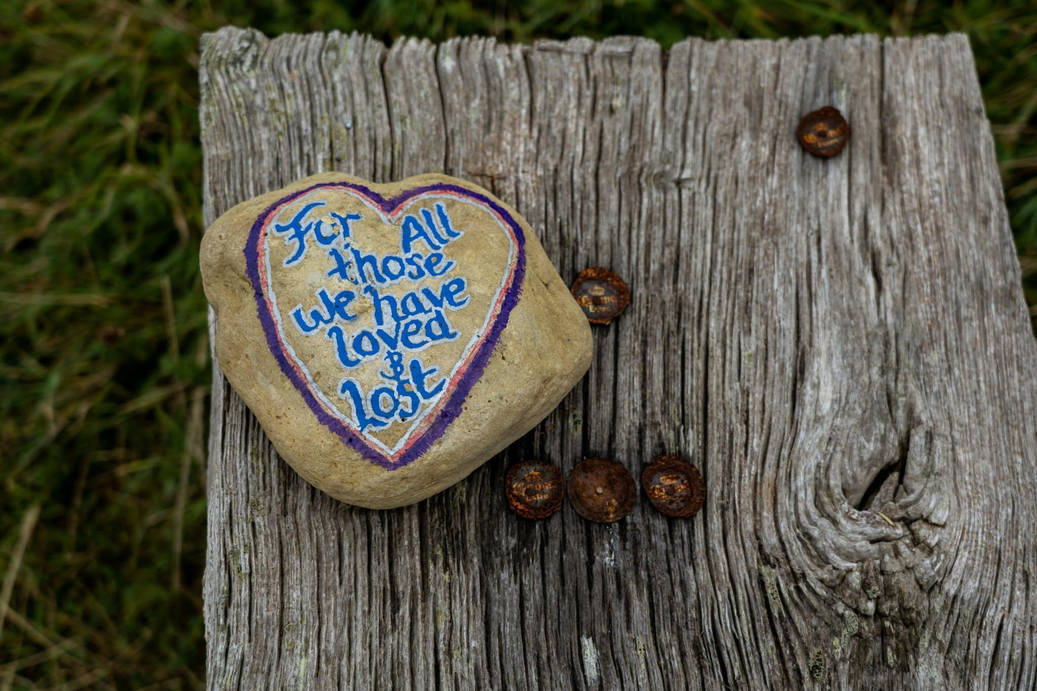Decorative stone with heartfelt message for funerals