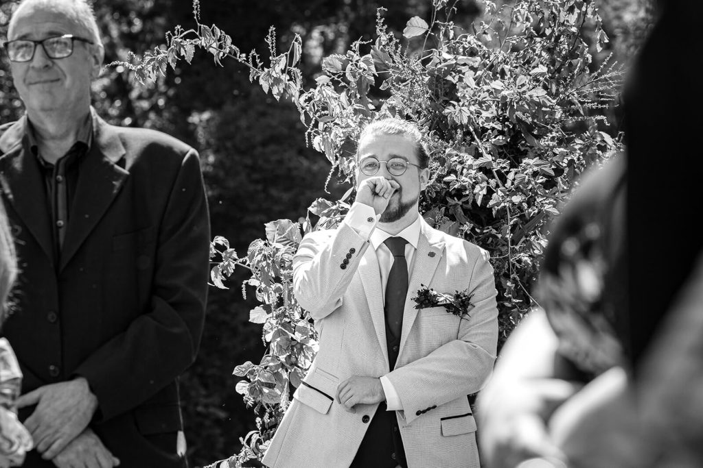 Man in suit at outdoor event