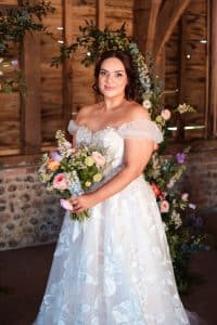 Miranda the Celebrant at Pinglestone Barn with Olivia George Bridal