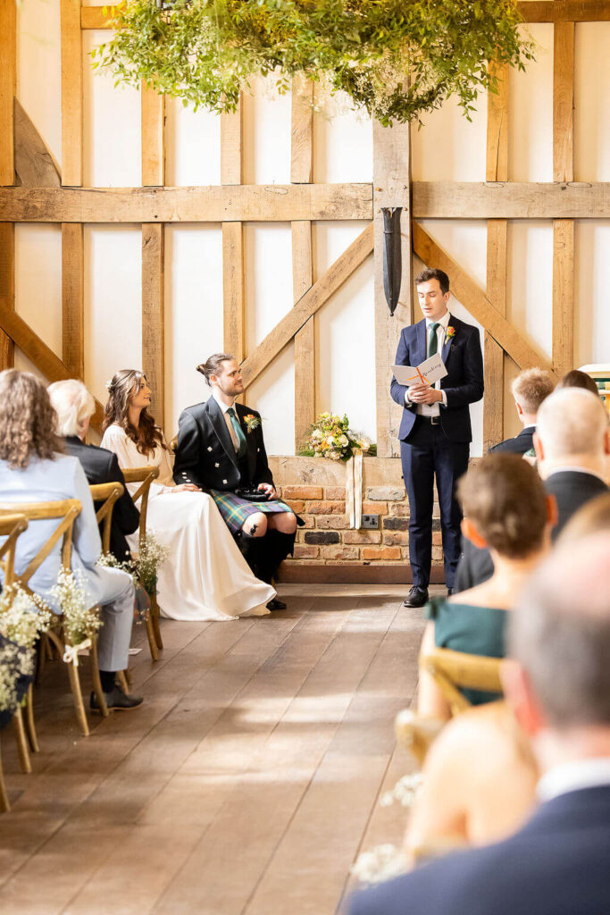 Miranda the Celebrant | Hampshire Ceremonies Wedding ceremony with guests seated.