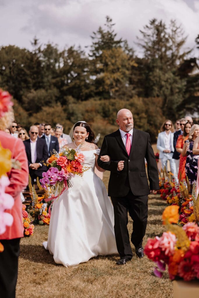 Bride walking down the aisle.