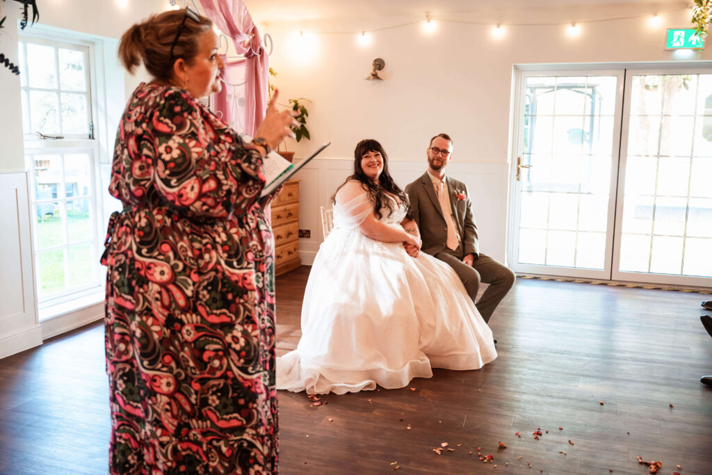 Miranda the Celebrant | Hampshire Ceremonies Bride and groom during wedding ceremony.