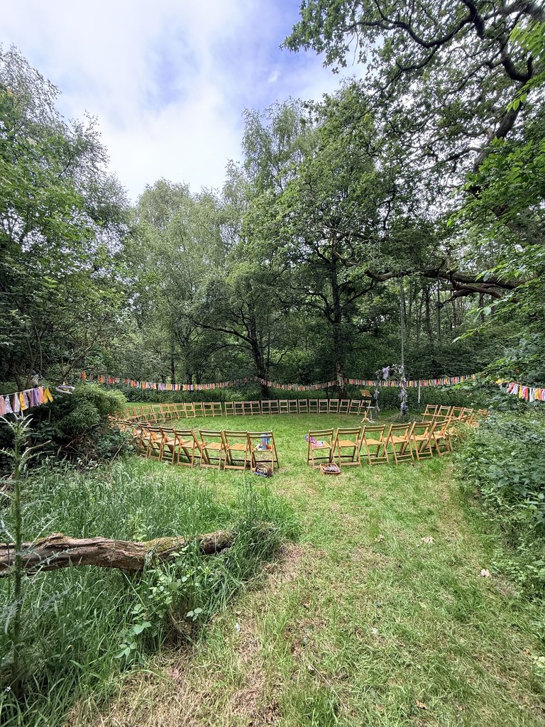 Miranda the Celebrant | Hampshire Ceremonies Outdoor gathering with circular seating arrangement