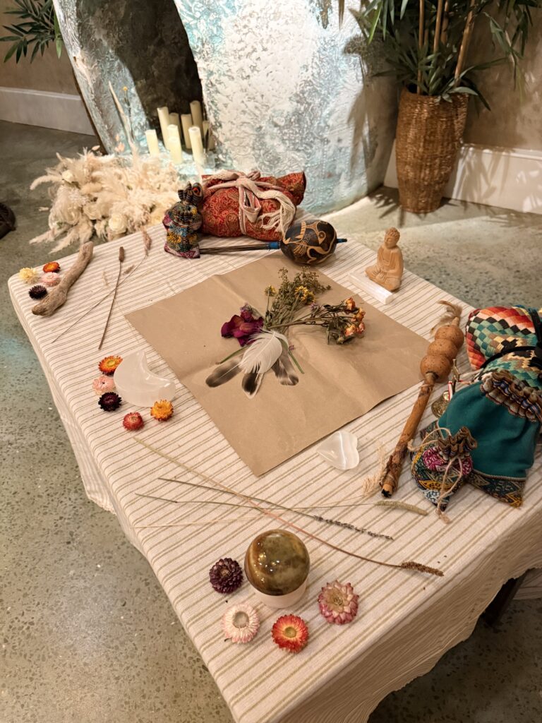 Miranda the Celebrant | Hampshire Ceremonies Decorative table with a despacho for spiritual ceremonies