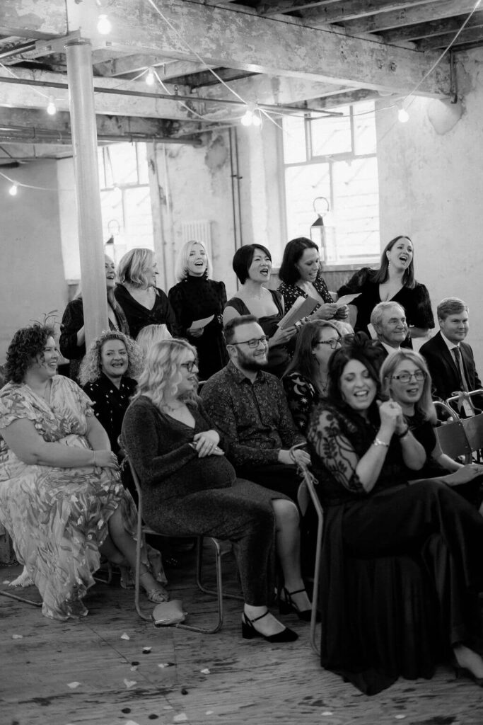 Guests enjoying a lively celebration.